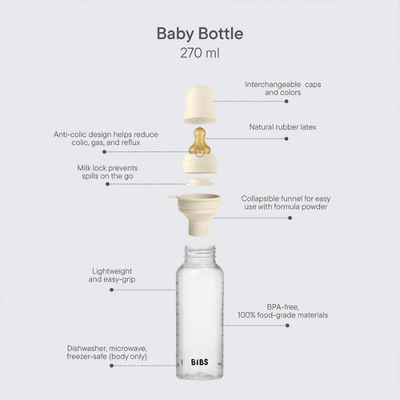 BIBS plast fløska natúr 270 ml.