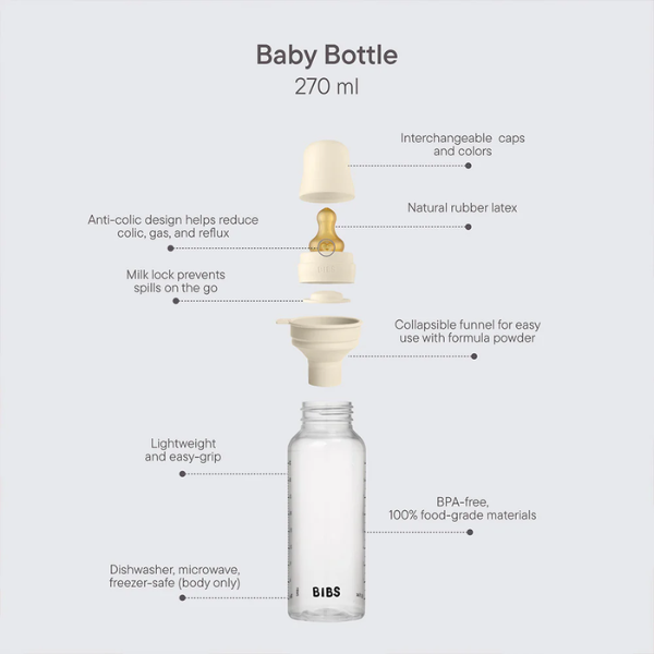 BIBS plast fløska natúr 270 ml.