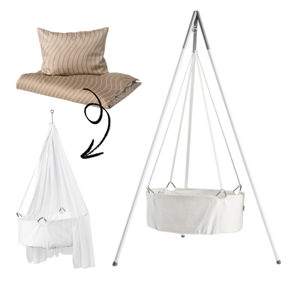 Leander vøgga við stativ