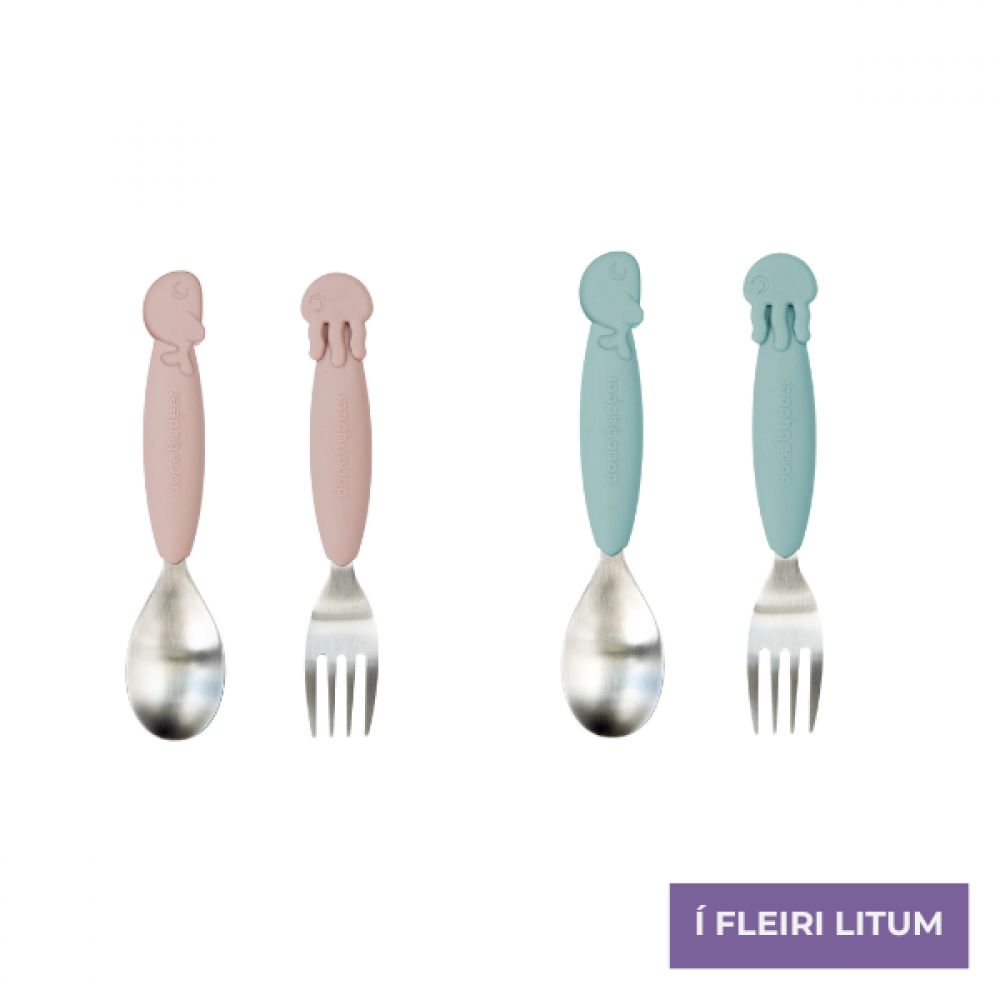 Yummy Plus skeið og gaffil - sea friends