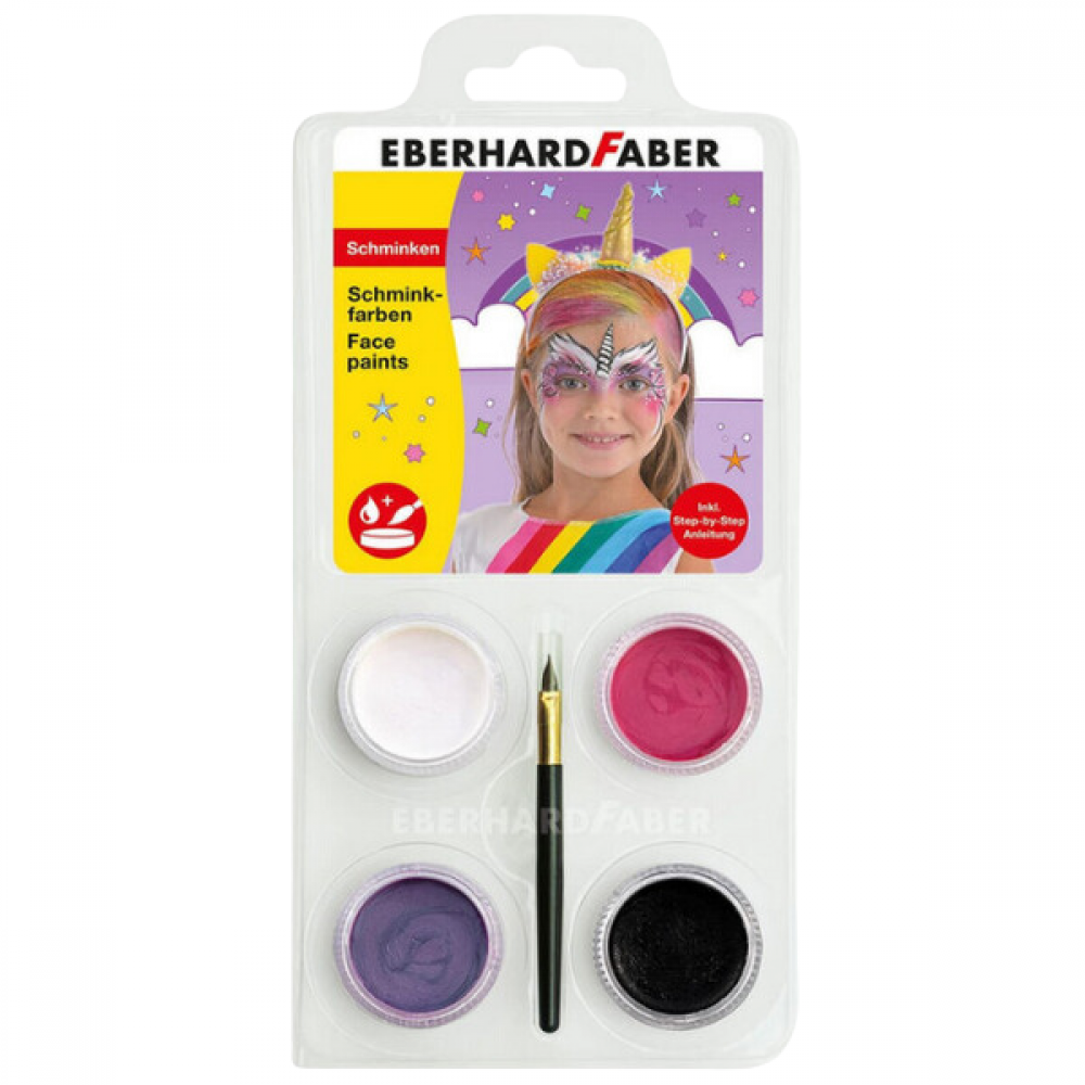 Andlitsmáling Einhyrningur 4xlitir v/pensil