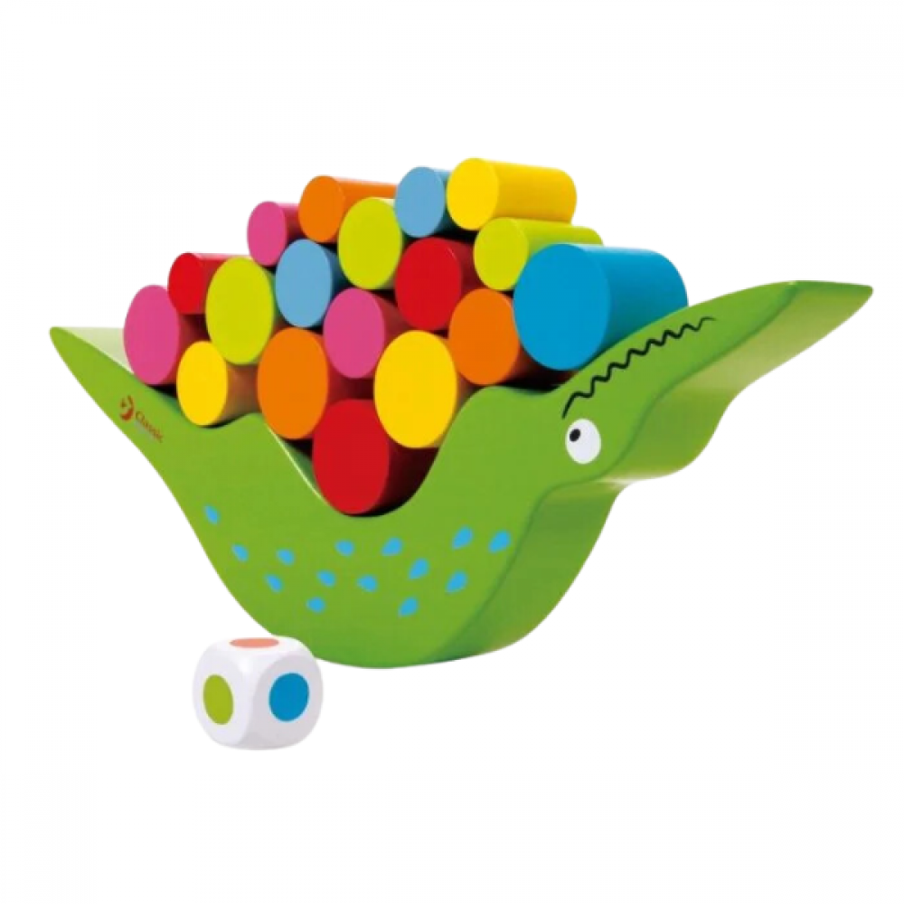 Balansuspæl úr træ - krokodilla