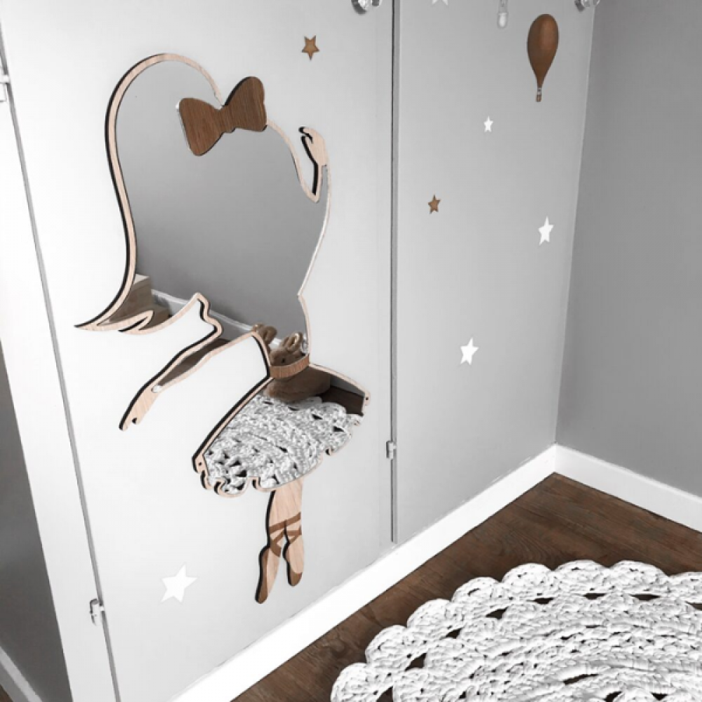 Ballerina stórt spegl - Eik