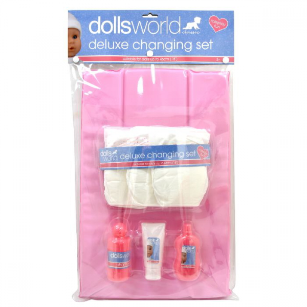 Luksus puslisett til dukkur 46 cm.