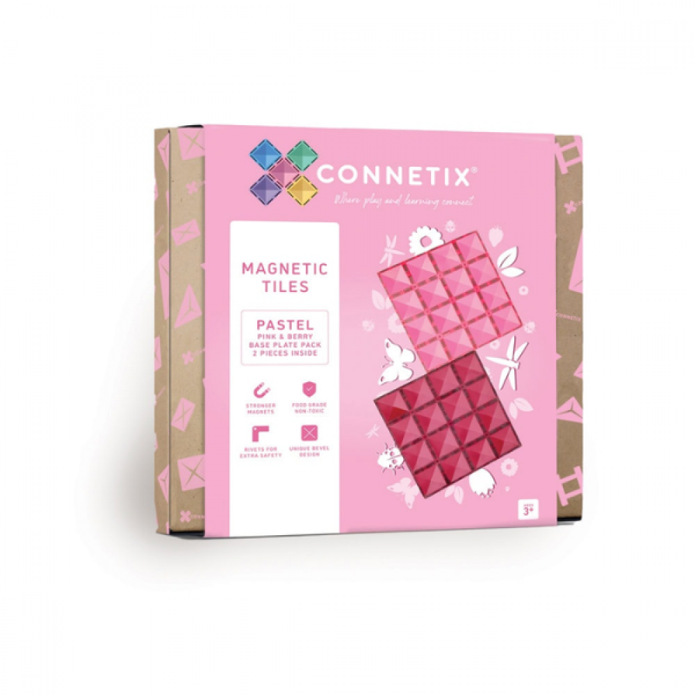 Connetix Base Plate 2 stk. Pastel pink Blueberry