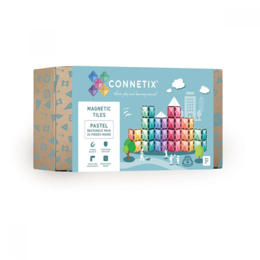 Connetix Ractangle pack - 24 dele pastel