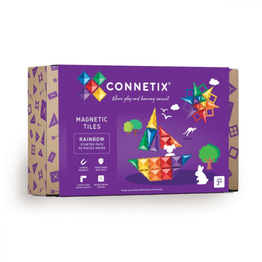 Connetix starter pack - 60 dele rainbow