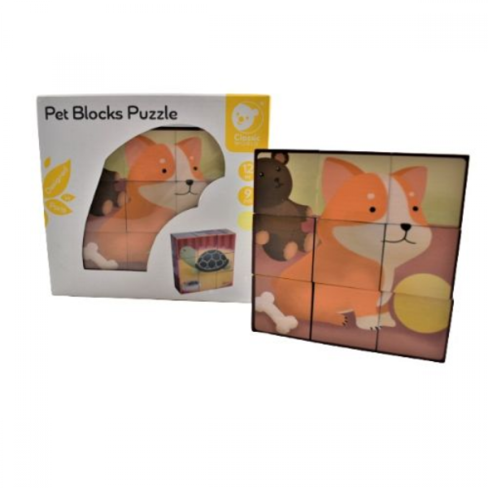 Blokk puslispæl við mynd av djórum