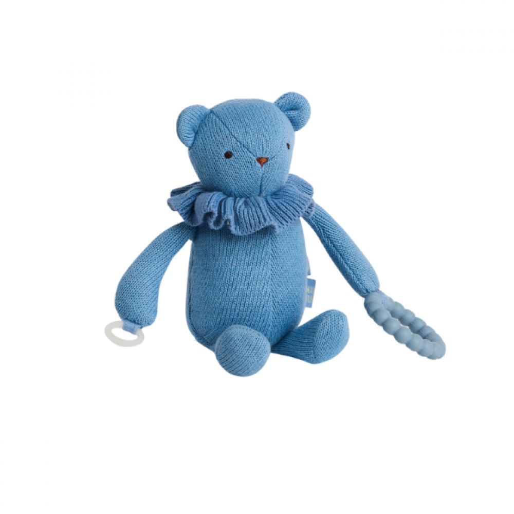 Lítil bamsa við bítiringi - Blá