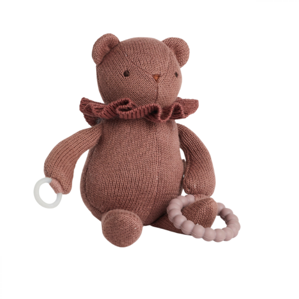 Lítil bamsa við bítiringi - dark rose