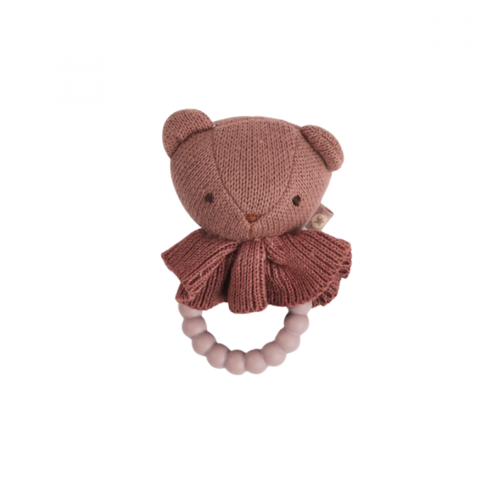 Rangla v/silikon ringi - Bjørn dark rose