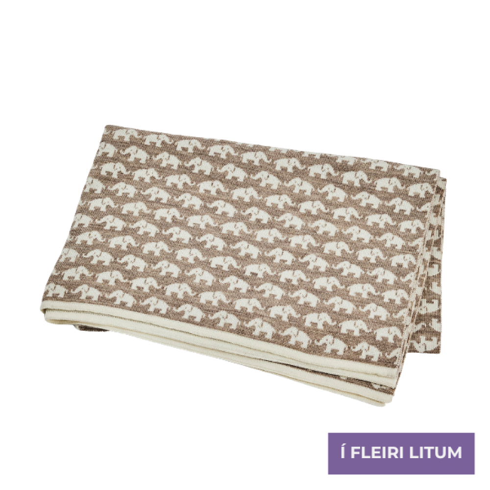 Bundið baby teppi - AO elephants