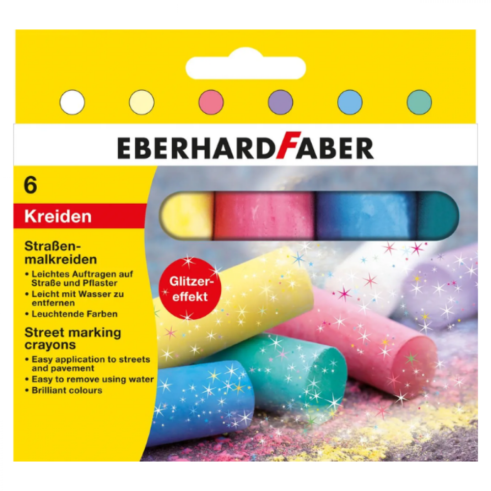 EFA Glitter krit 6 stk.