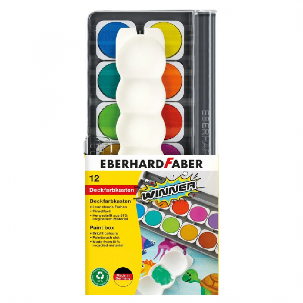 Faber Castell vatnmáling við palette 12 stk.