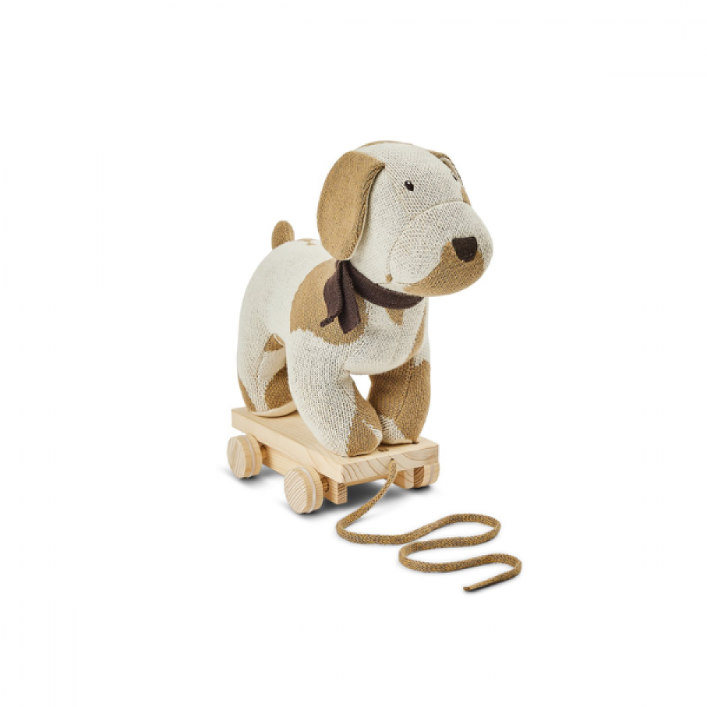 Smallstuff pull along dog offwhite