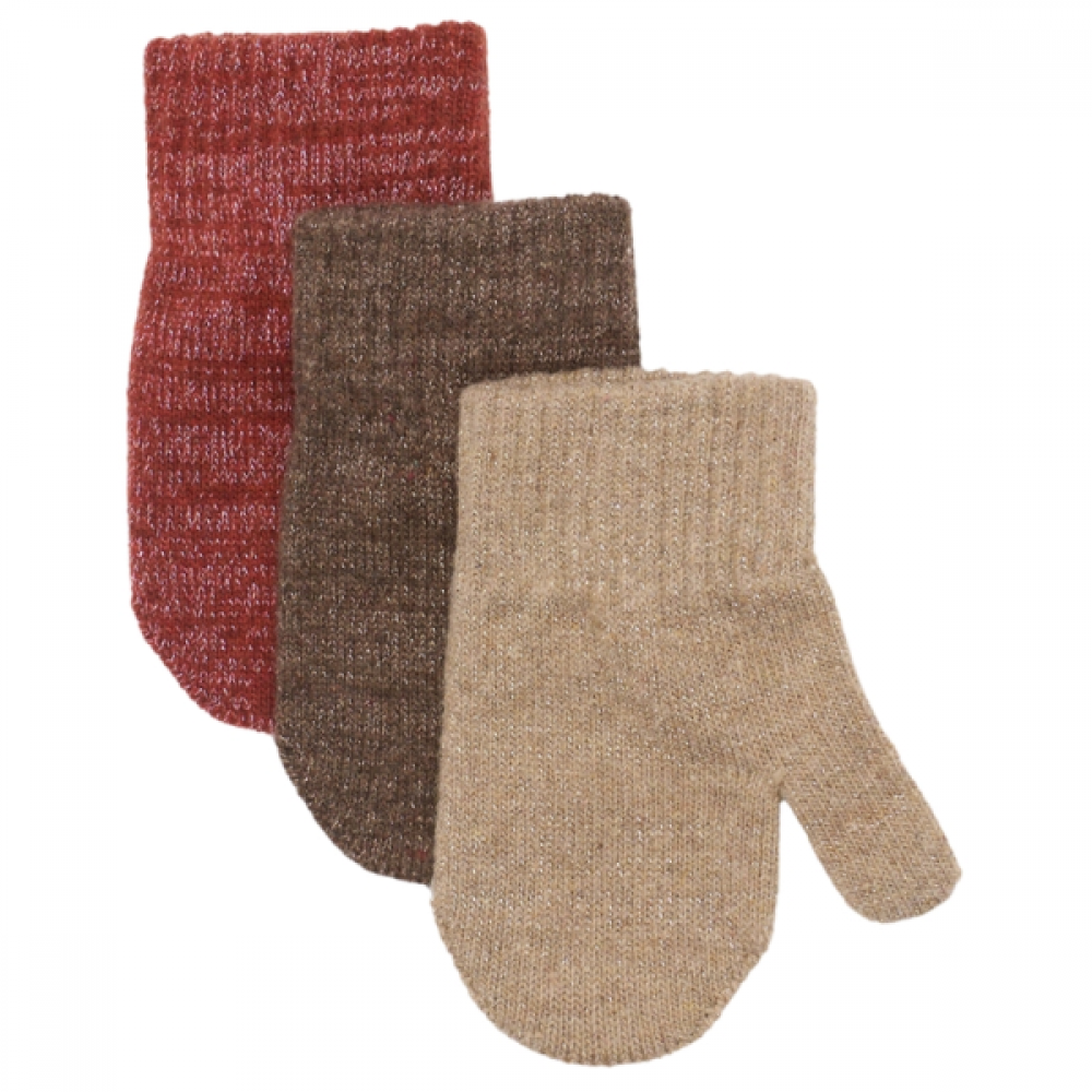 Mikkline Magic mittens 3pk w. lurex Apple