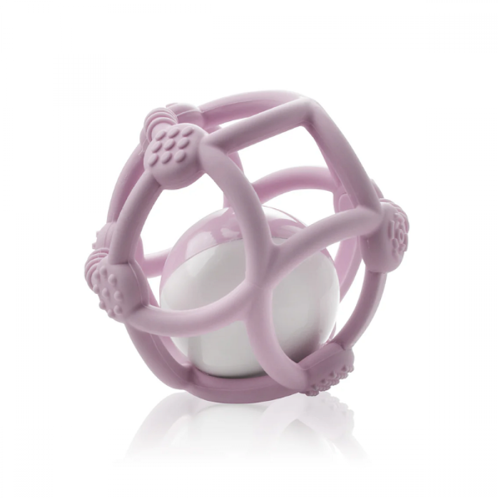 KidsMe bidebold med rangle Plum