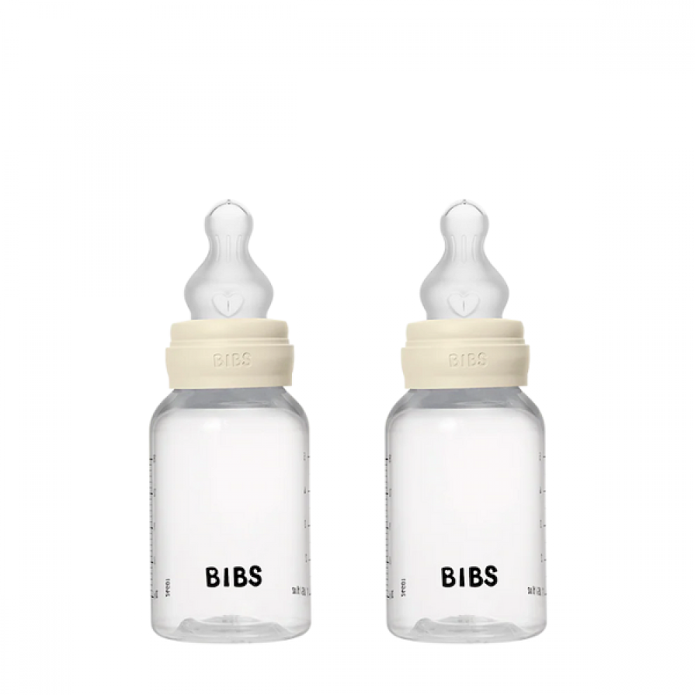 BIBS 2pk fløskur silikone 150 ml. - slow flow