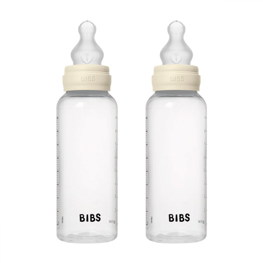 BIBS 2pk. fløskur silikone 270 ml. - Medium flow